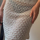 Viscose embroidered ivory skirt