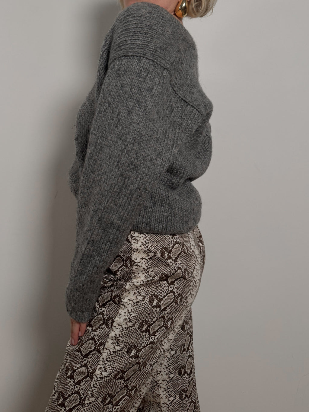 Pure wool grey cardigan