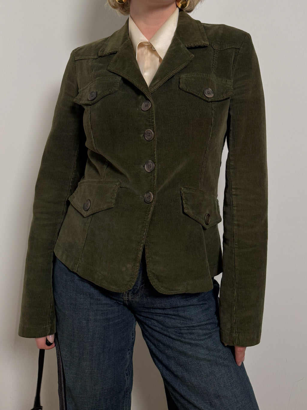 Cotton green blazer