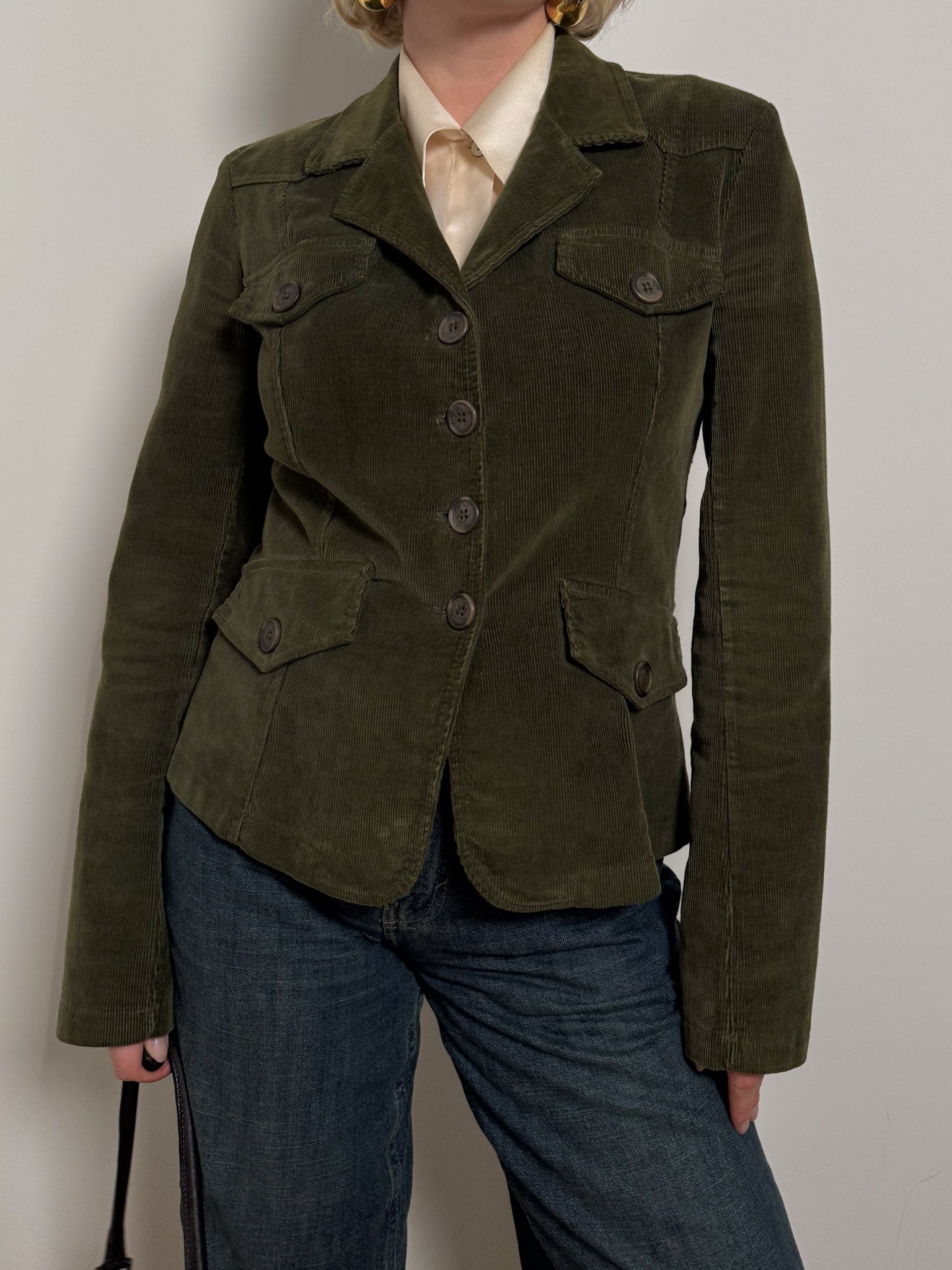 Cotton green blazer