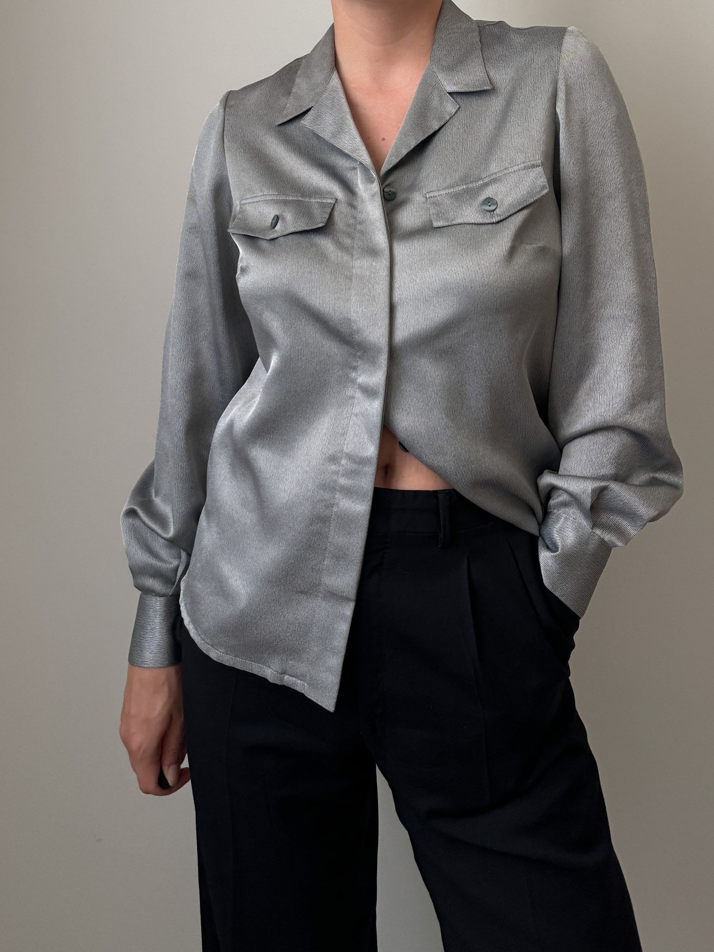 Metallic grey shirt