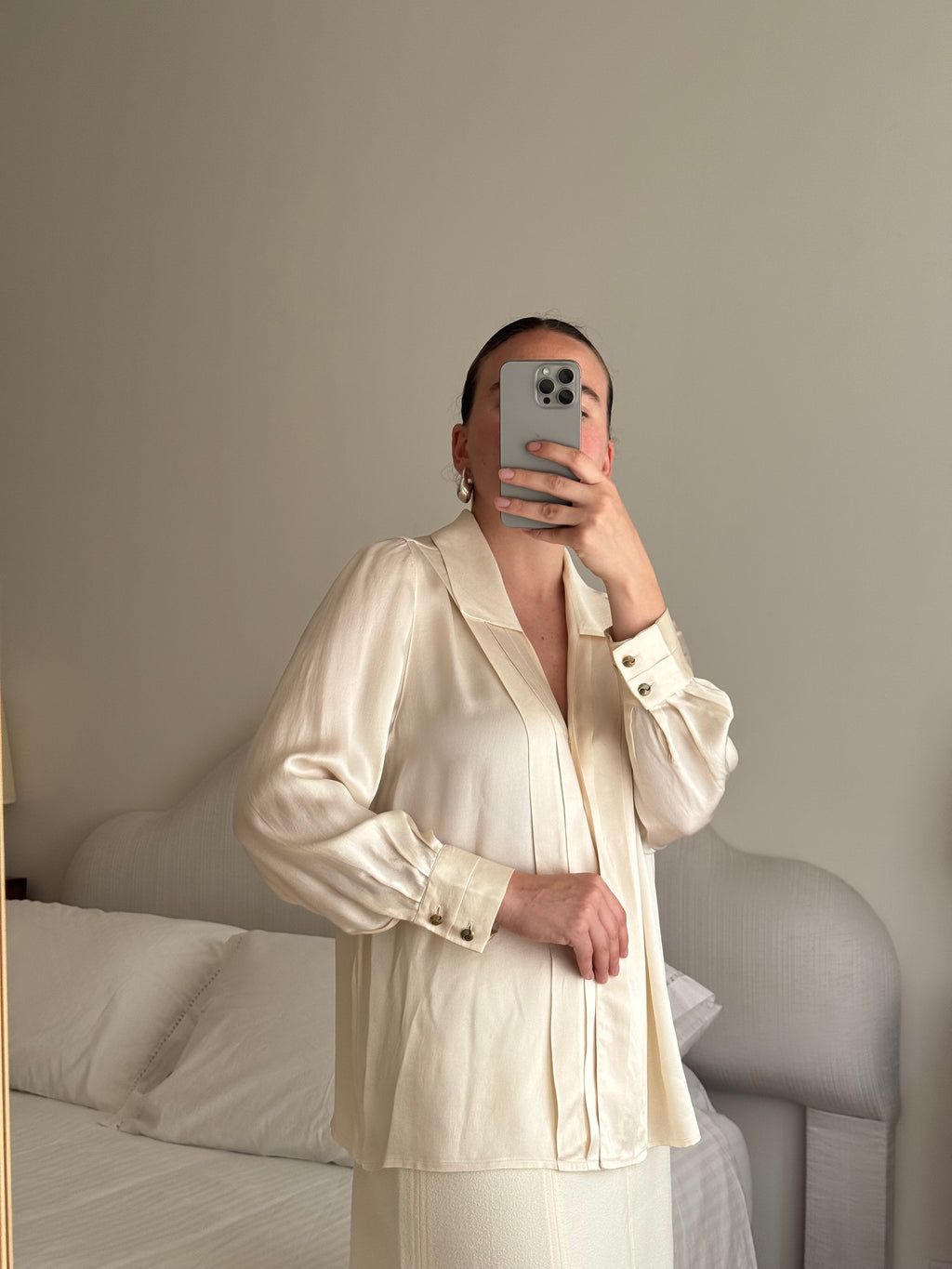 Pure silk ivory shirt