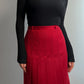 Pure wool pleated red skirt