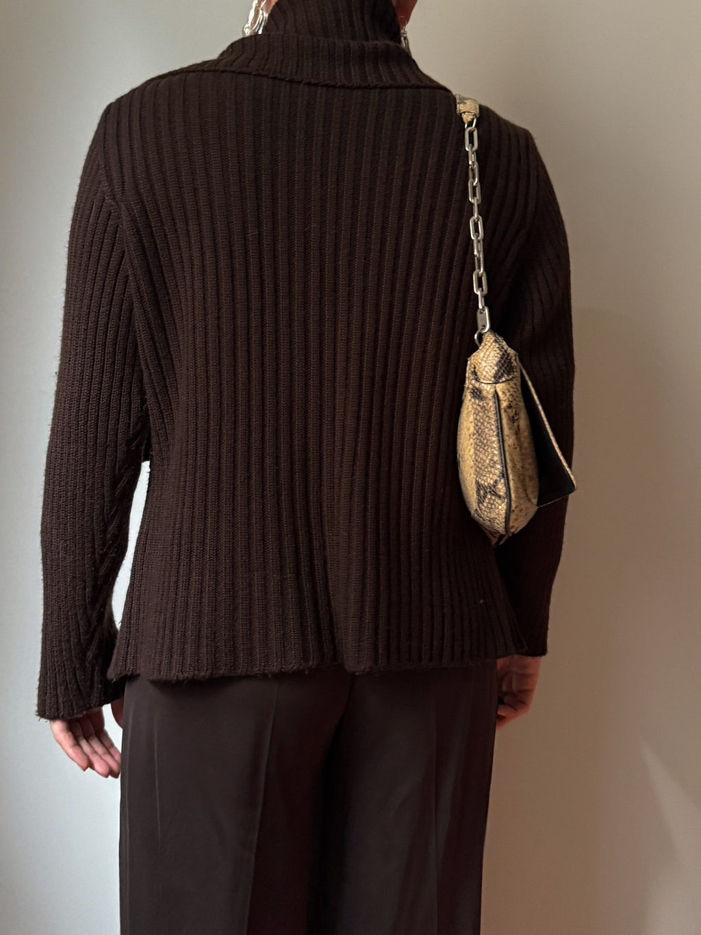 Pure wool brown cardigan