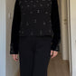 Velvet and strass black blouse