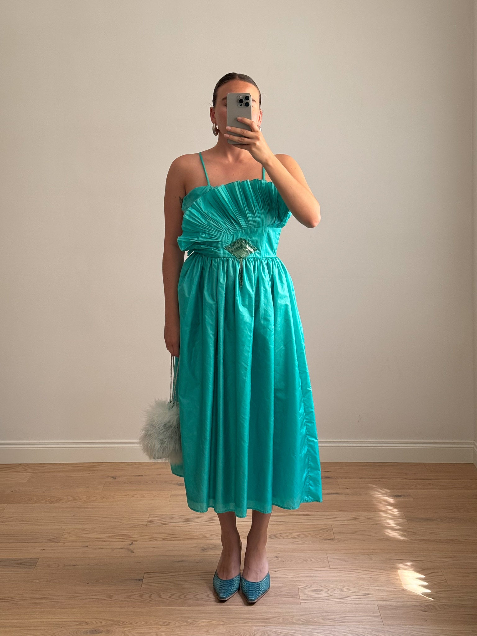 Turquoise shell dress
