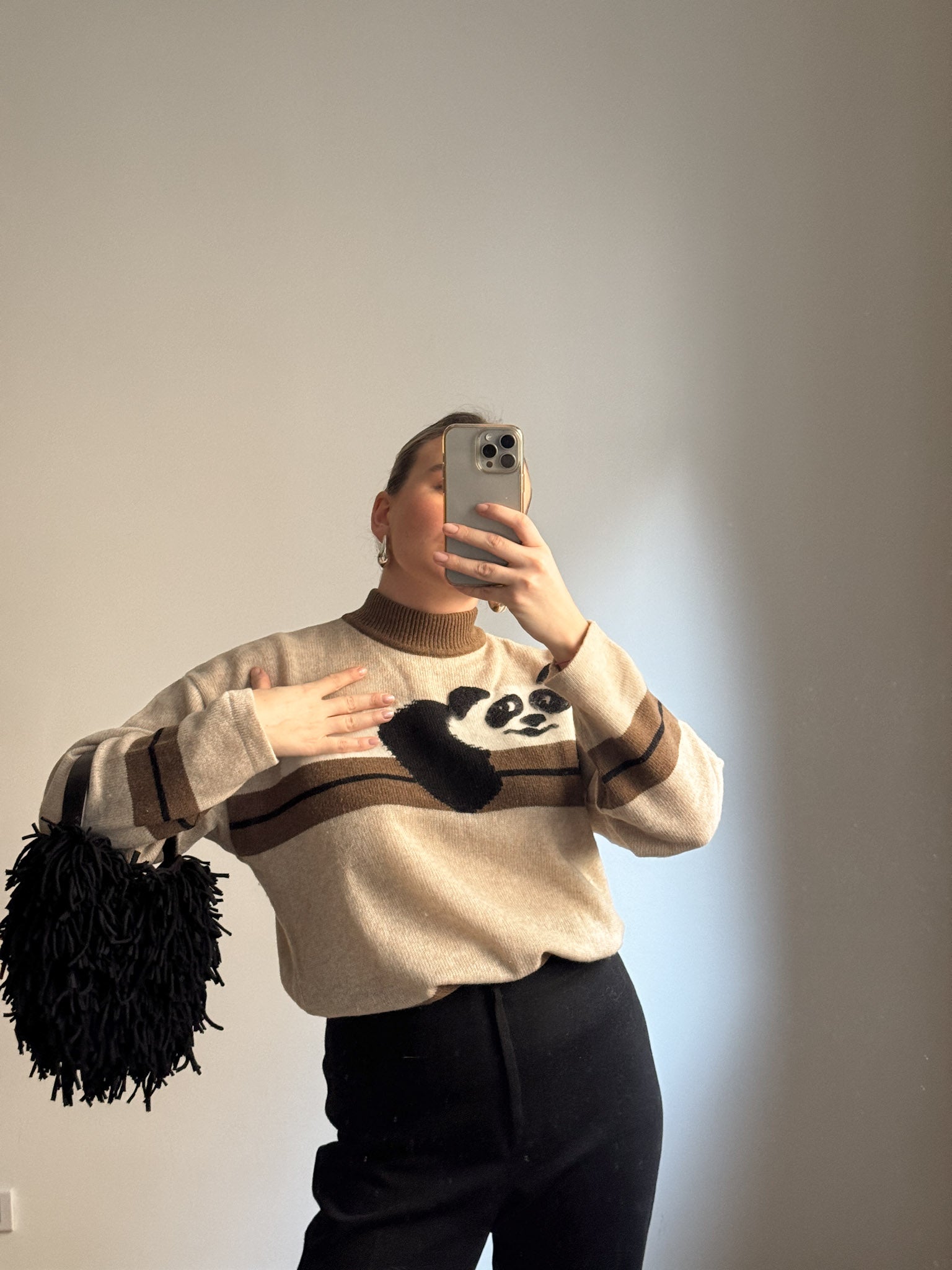 Lambswool and angora pull