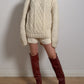 Pure wool embroidered ivory pull