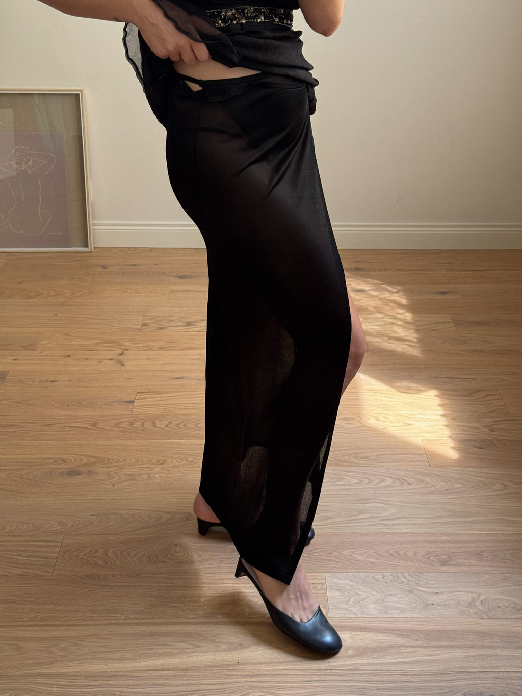 Pure viscose black skirt