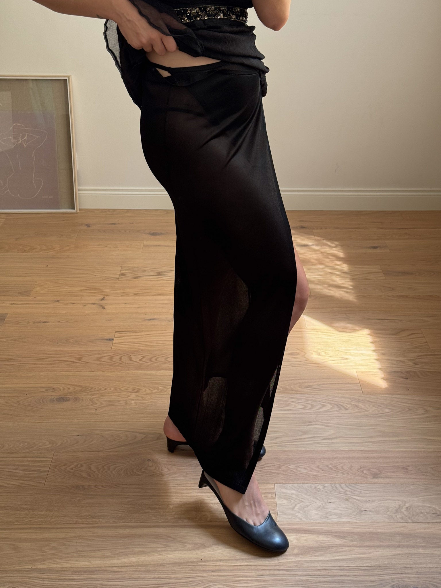 Pure viscose black skirt