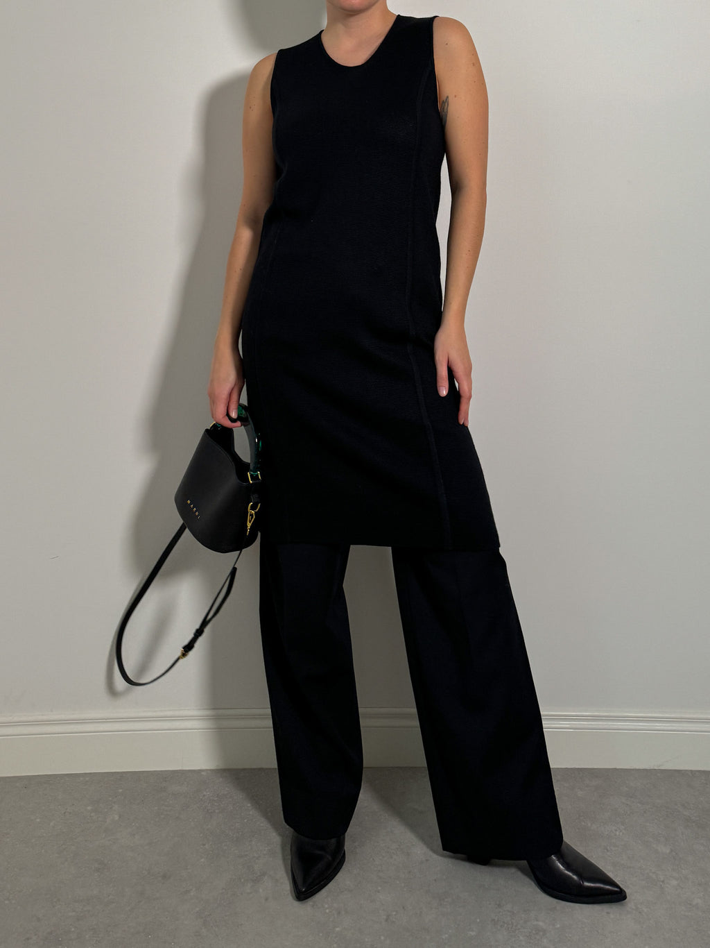 Pure wool black dress