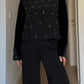 Velvet and strass black blouse