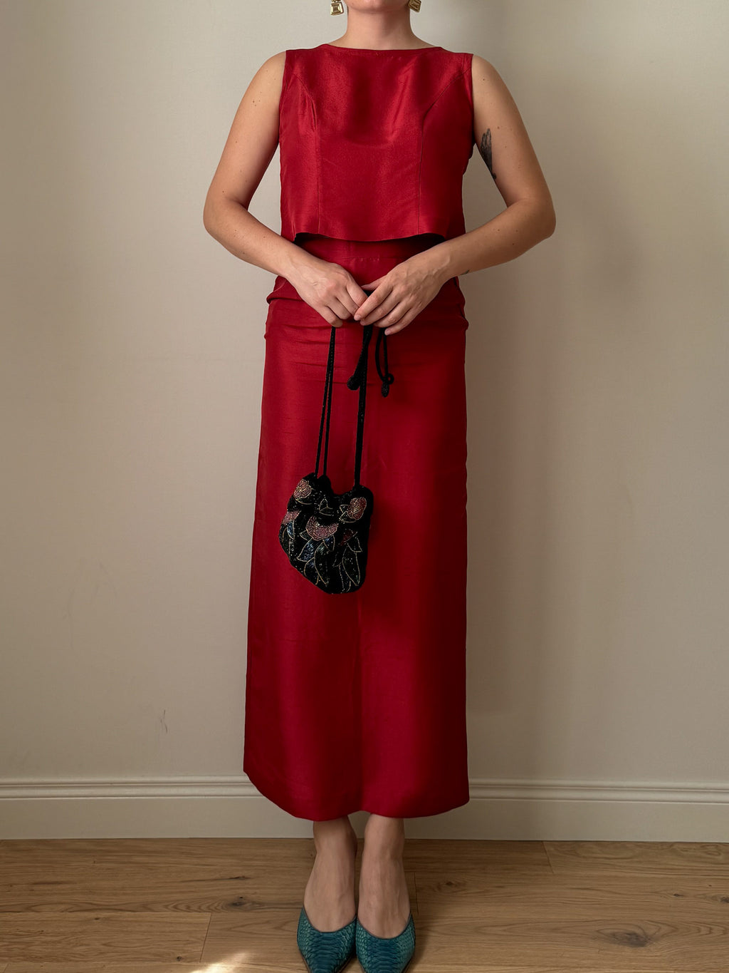 Pure silk red co-ord