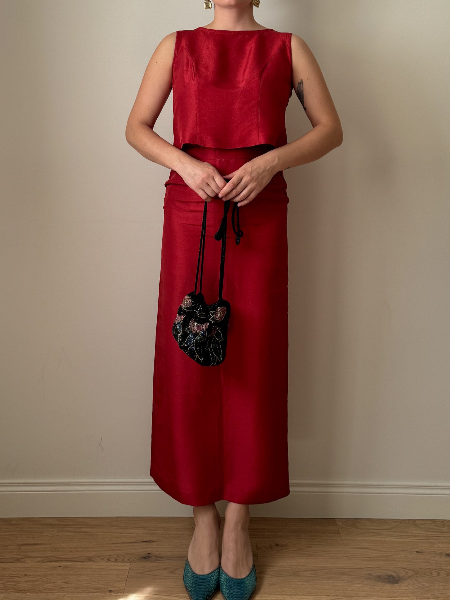 Pure silk red co-ord