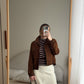 Real suede cropped jacket