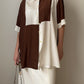 Silk blend ivory and chocolate shirt