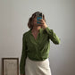 Pure silk green blouse