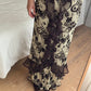Rouches brown and sand long skirt