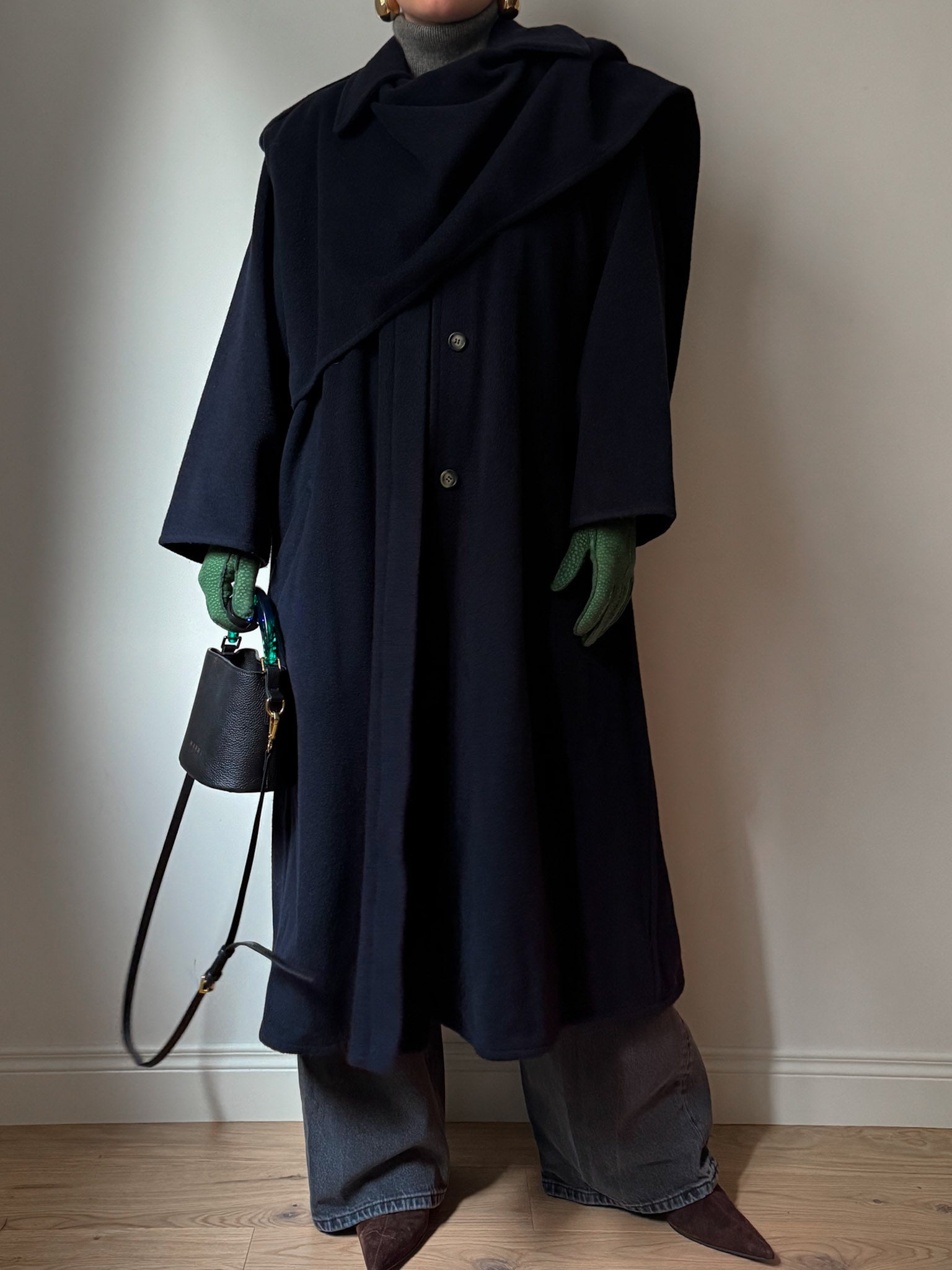 Wool blue long coat