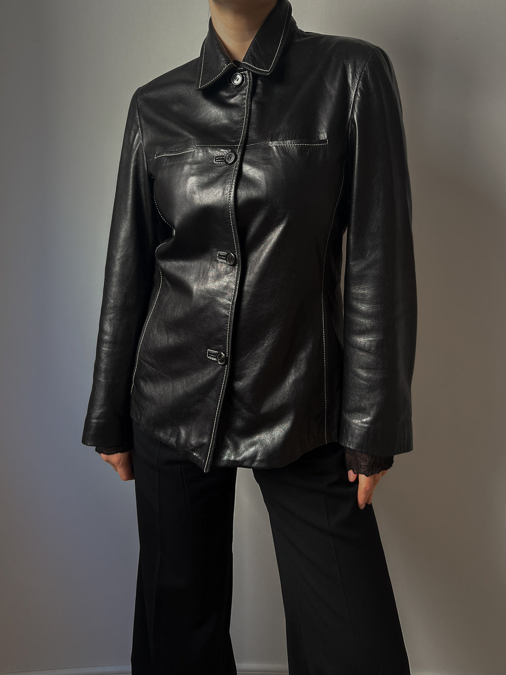 Real leather black jacket