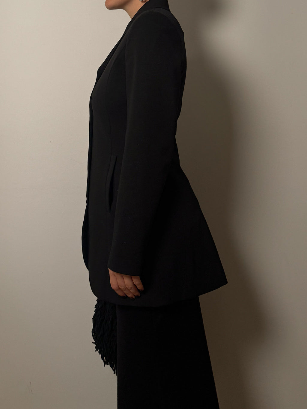 Wool blend black blazer