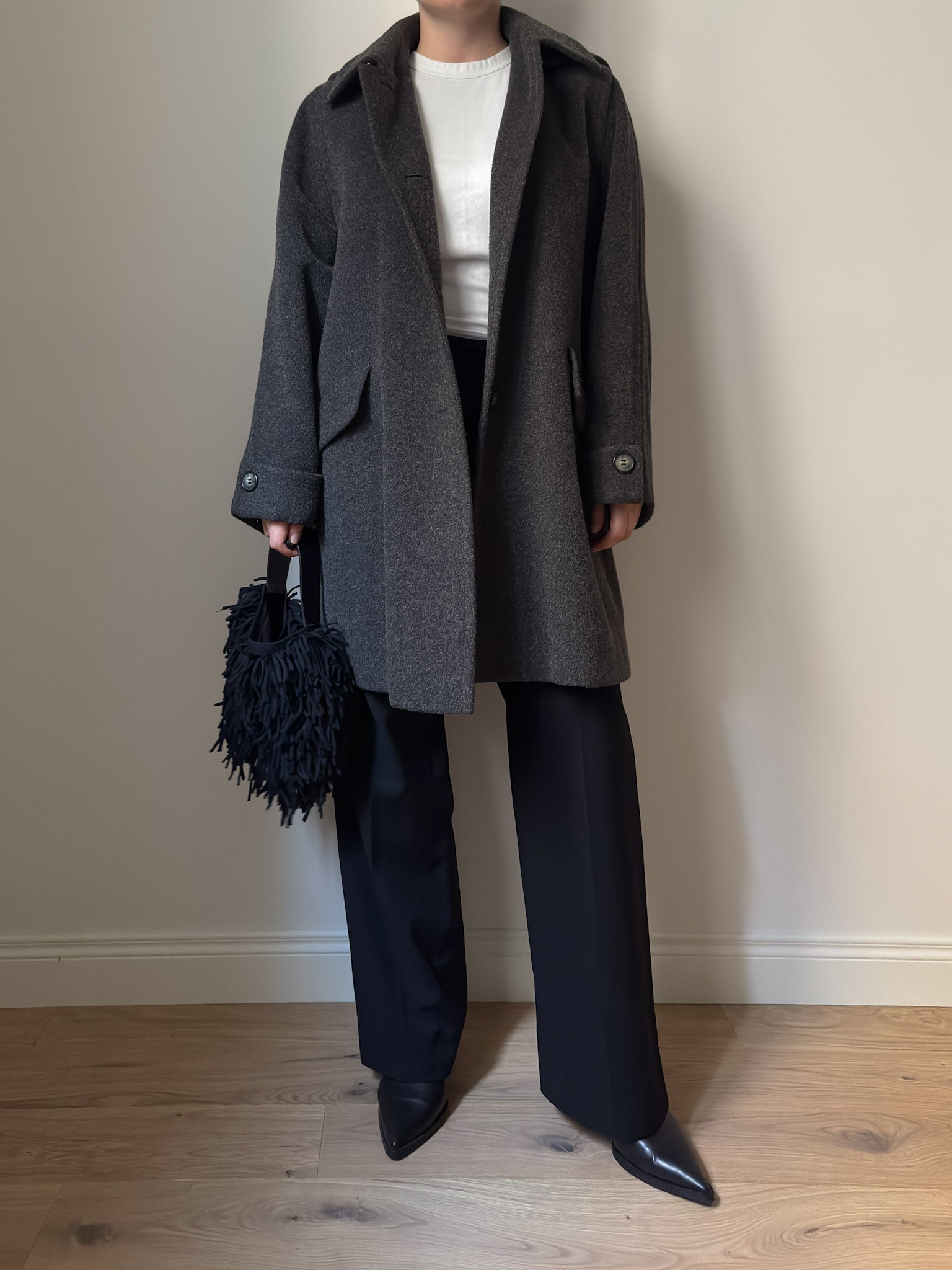 Wool and alpaca grey caban