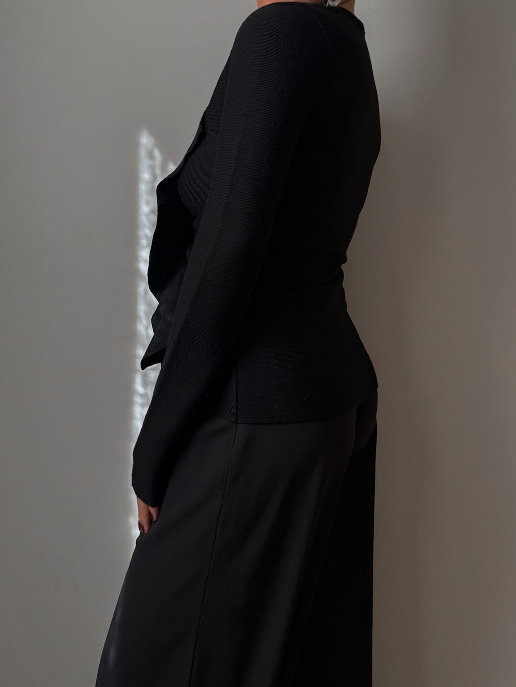 Pure merino wool black cardigan