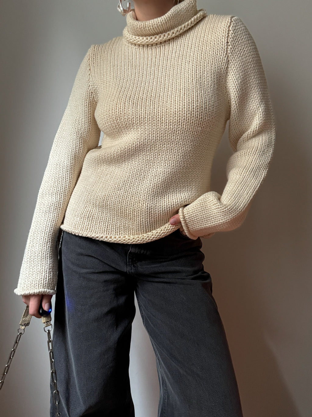 Merino wool ivory pull