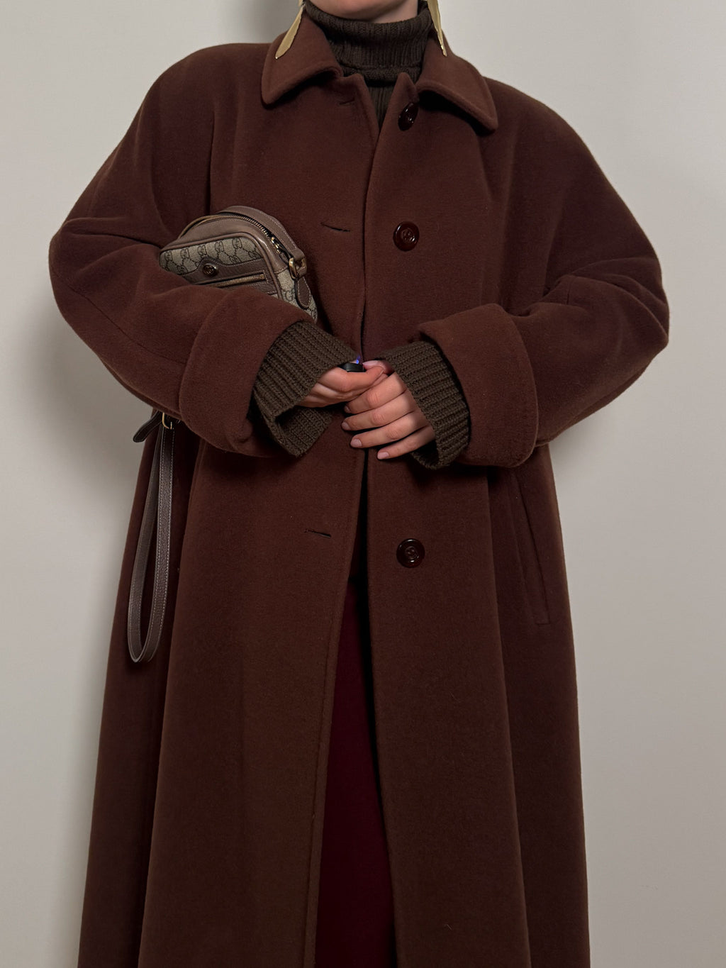 Wool and cashmere brown coat