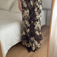 Rouches brown and sand long skirt