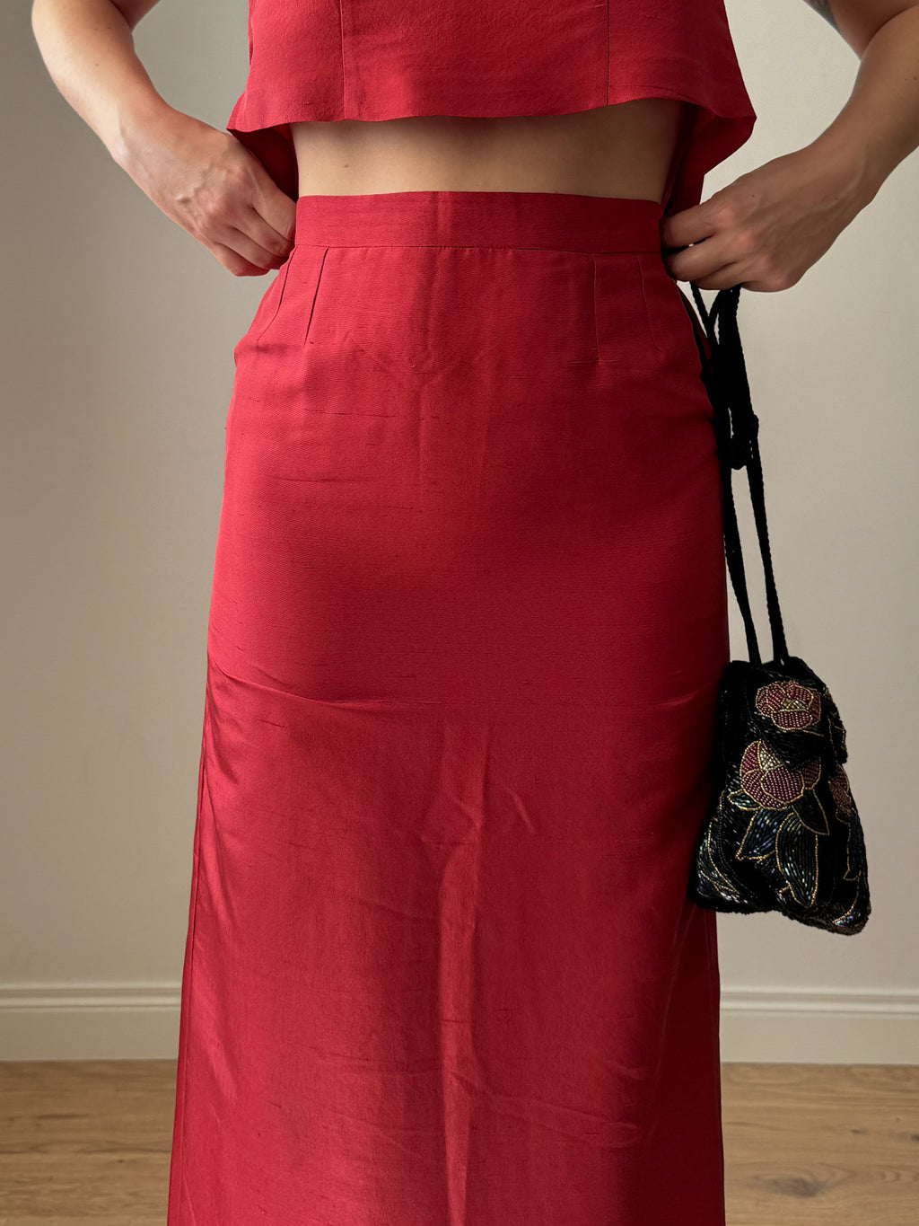 Pure silk red co-ord