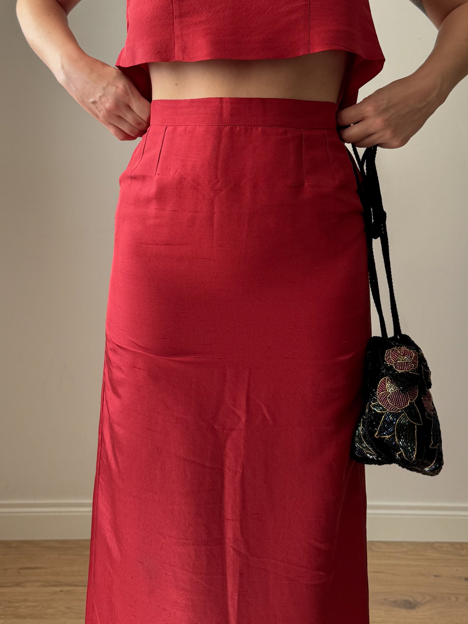 Pure silk red co-ord