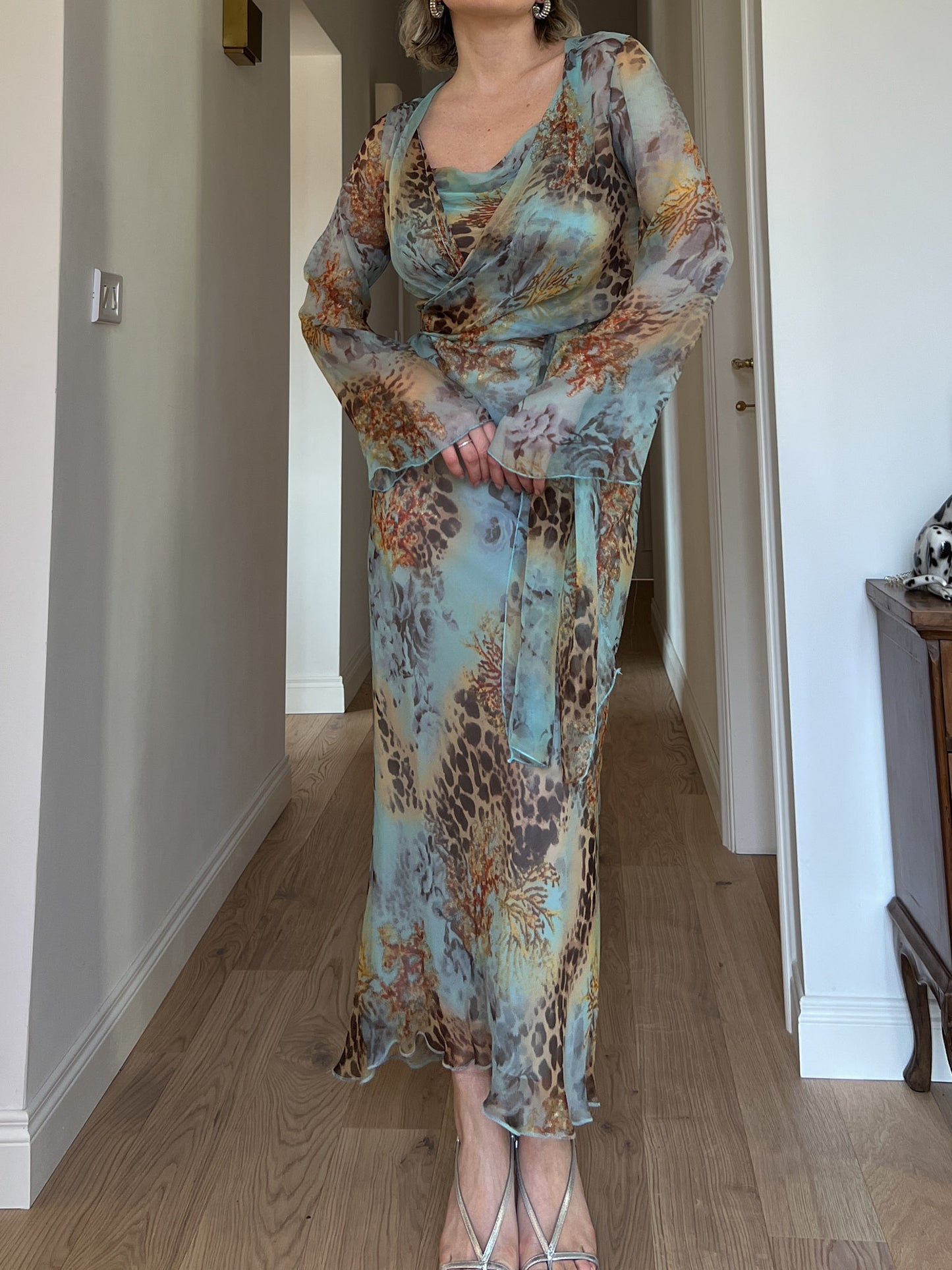 Pure silk animalier dress