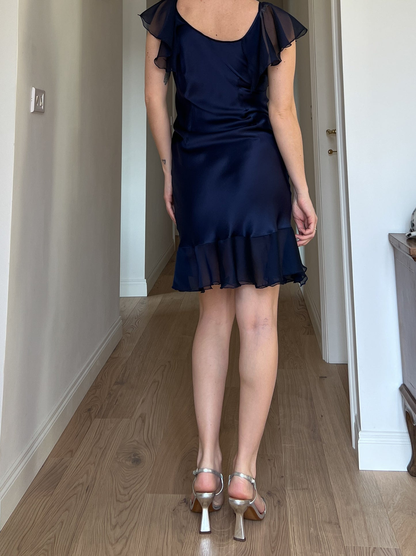 Satin blue dress