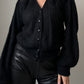 Pure wool embroidered black cardigan