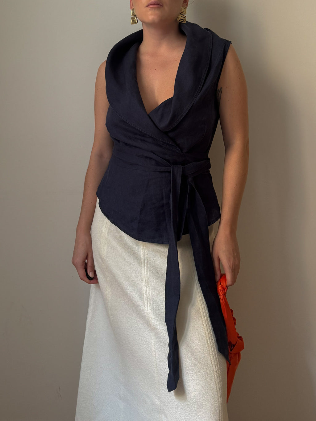 Max Mara pure linen blue top