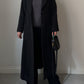 Pure wool anthracite long coat