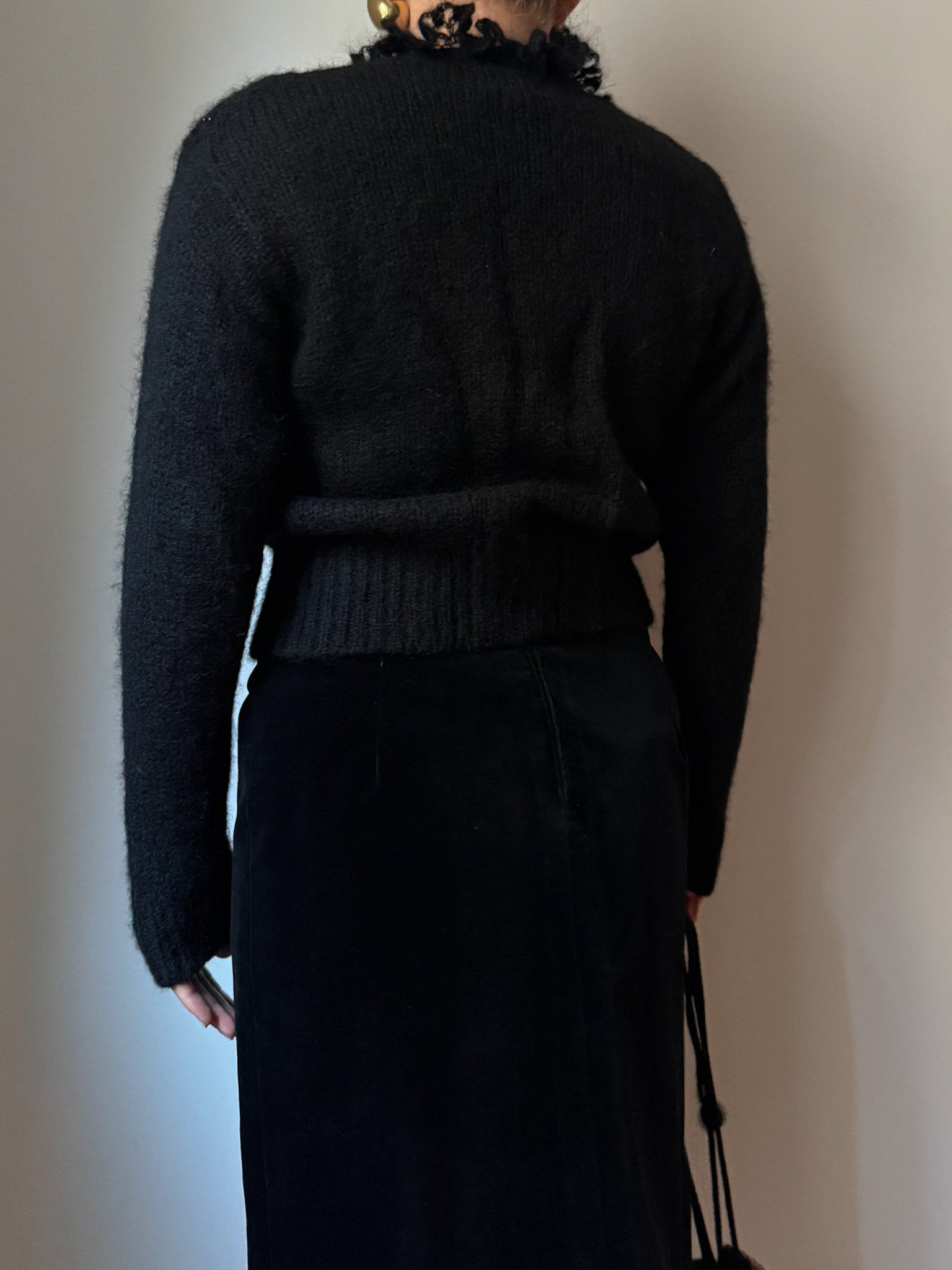 Mohair black romantic cardigan