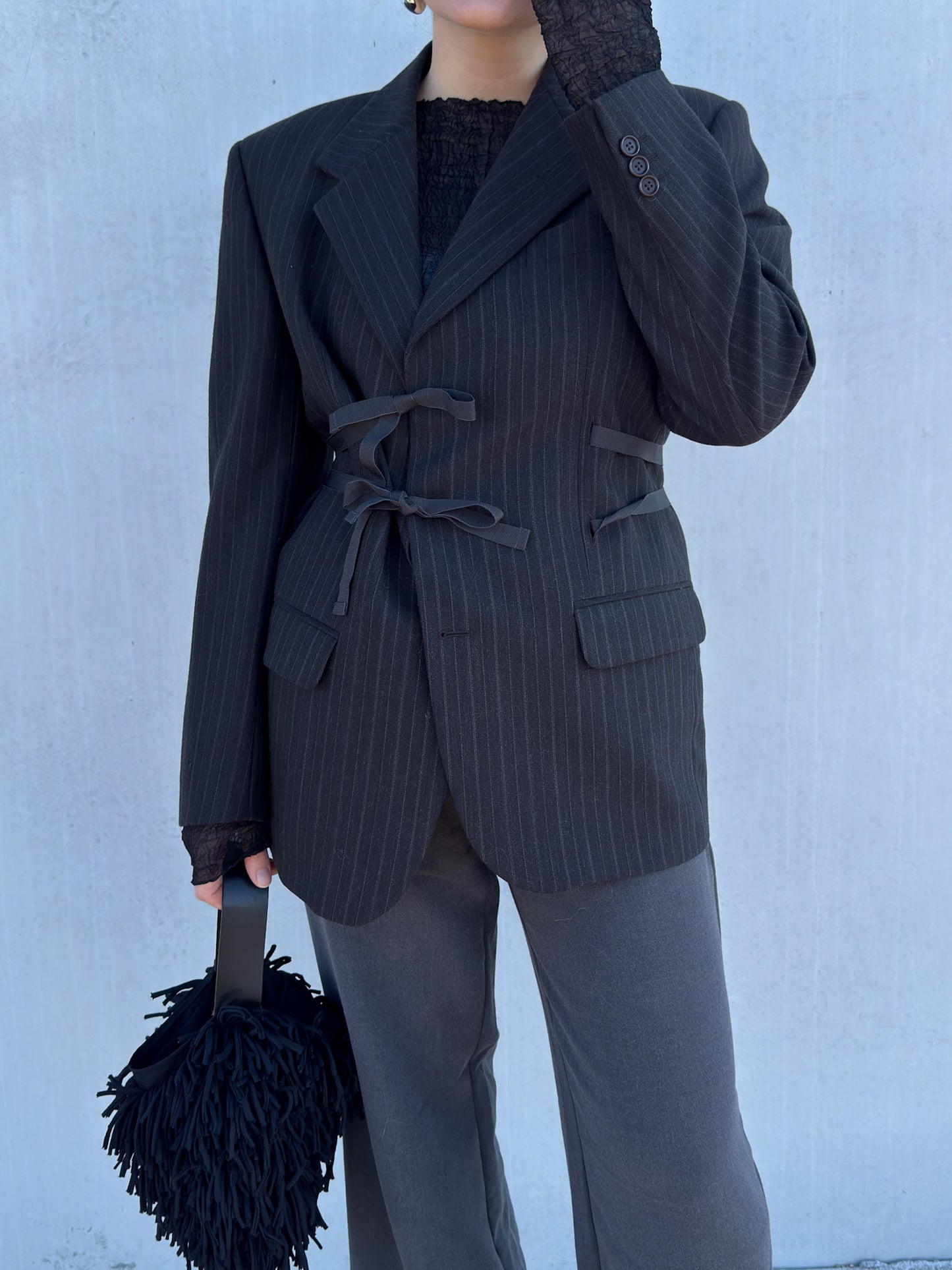 Brando grey pinstriped wool (Vittorio Lorini)