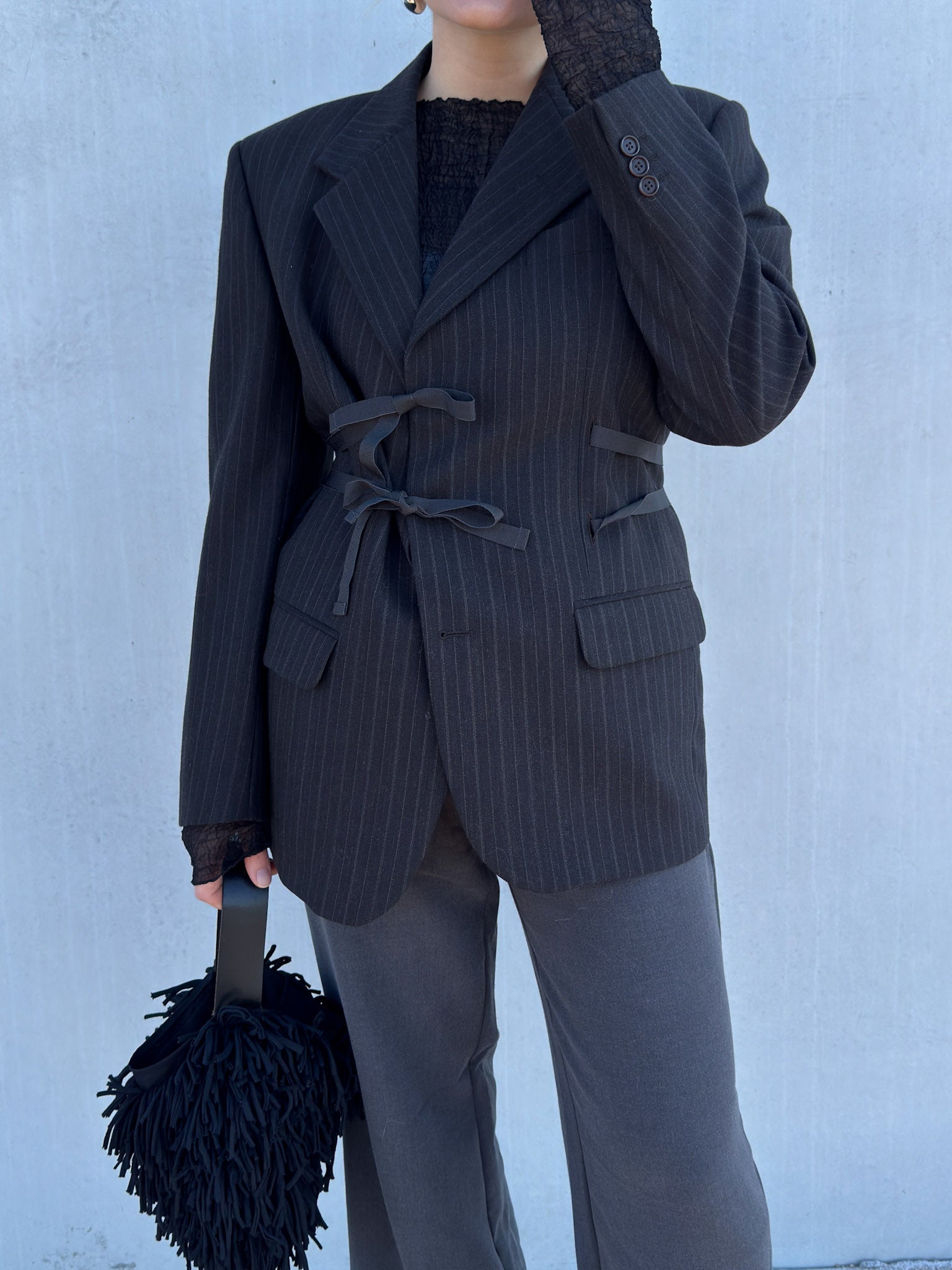 Brando grey pinstriped wool (Vittorio Lorini)