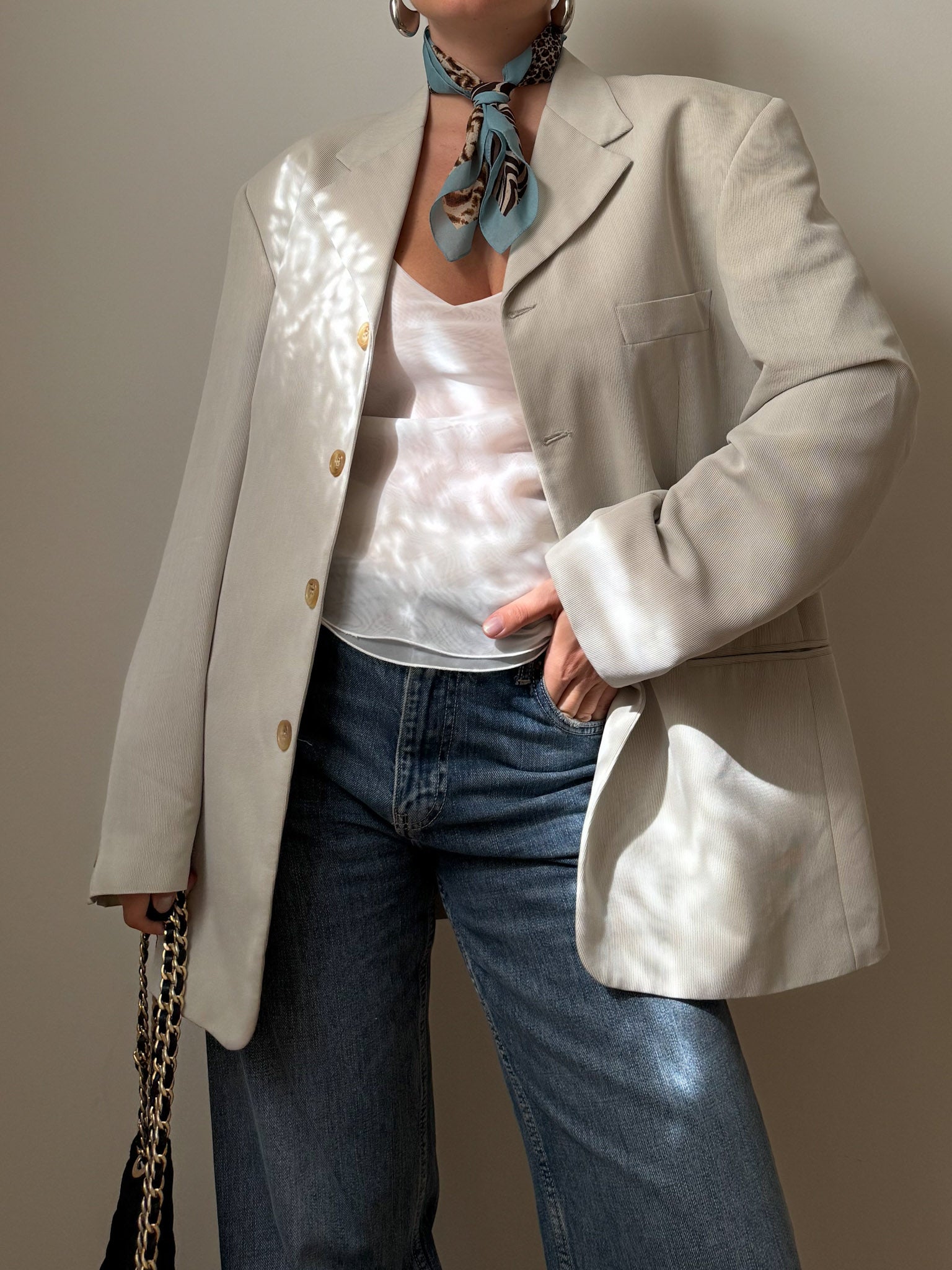 Viscose blend ice blazer