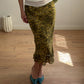 Pure viscose green skirt