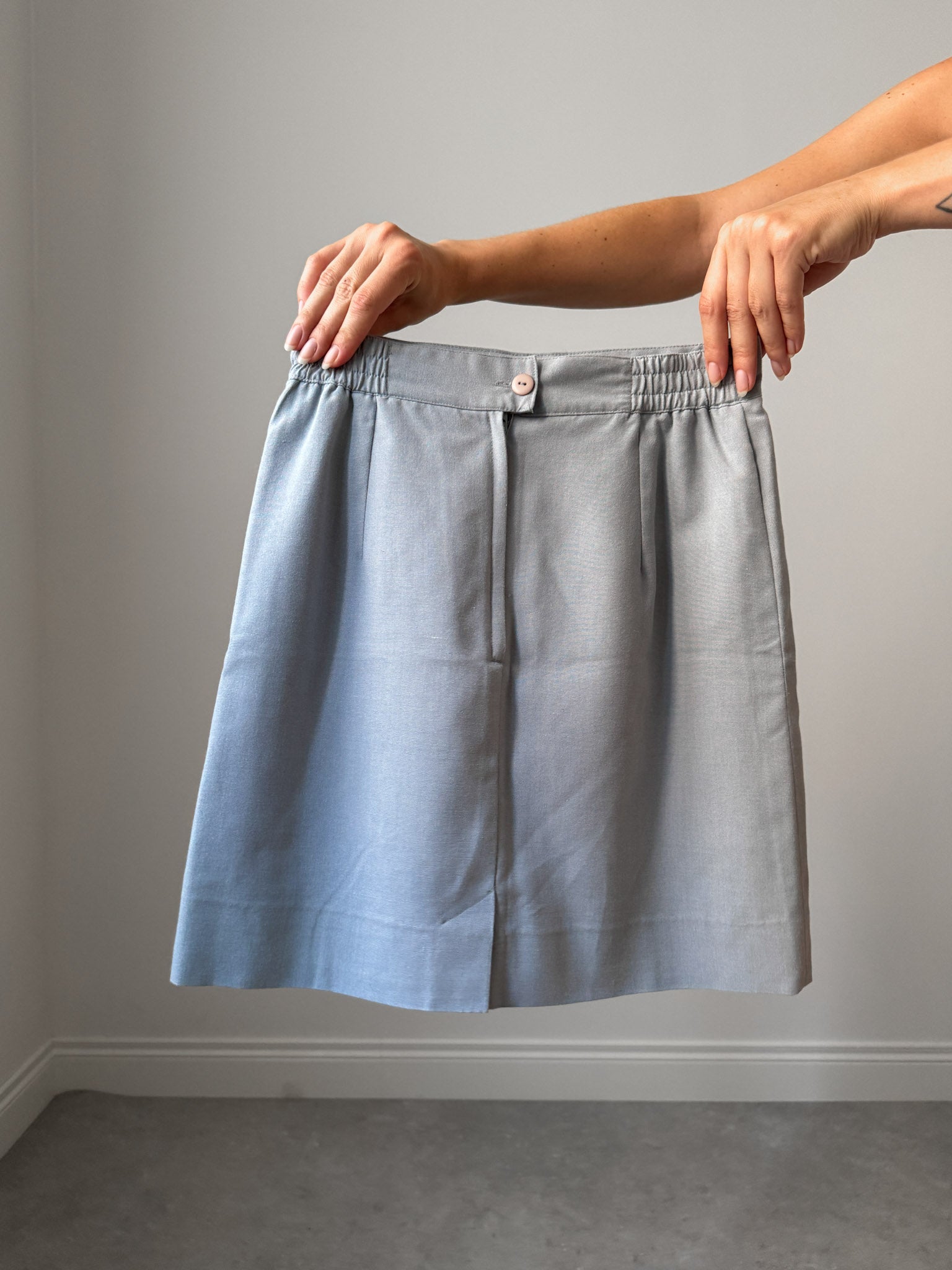 Cotton cerulean mini skirt