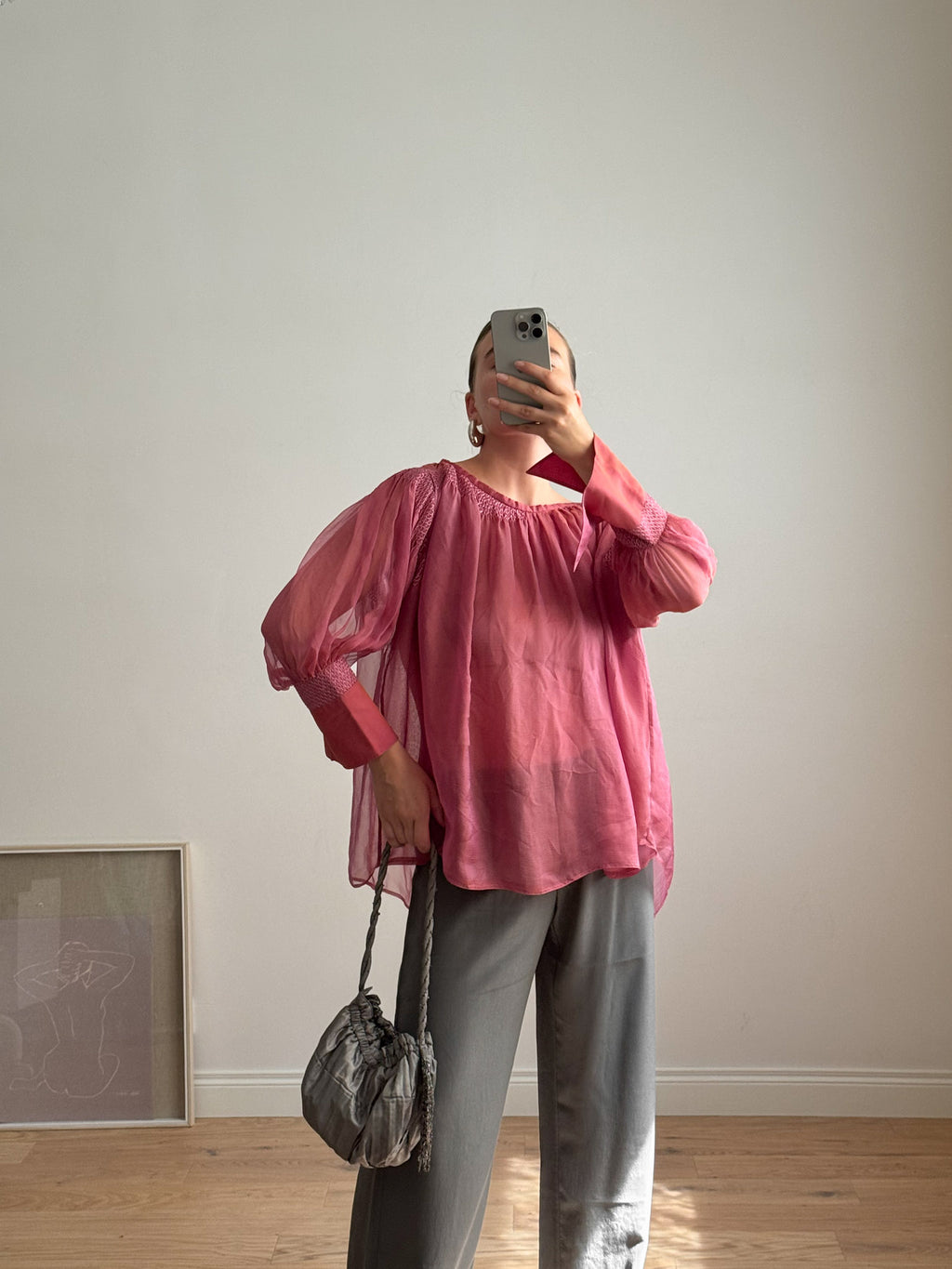Pure silk mauve blouse