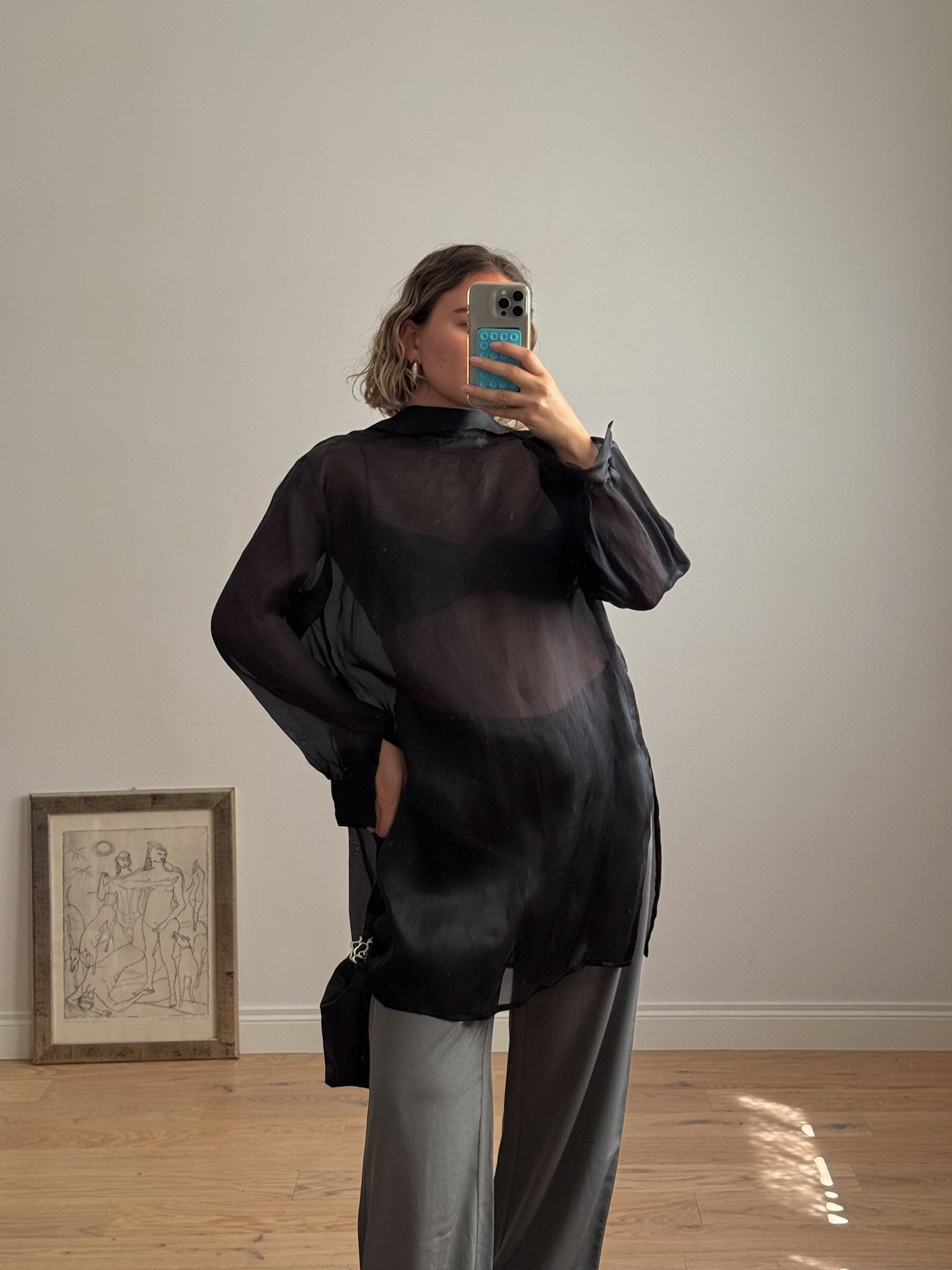 Pure silk black shirt