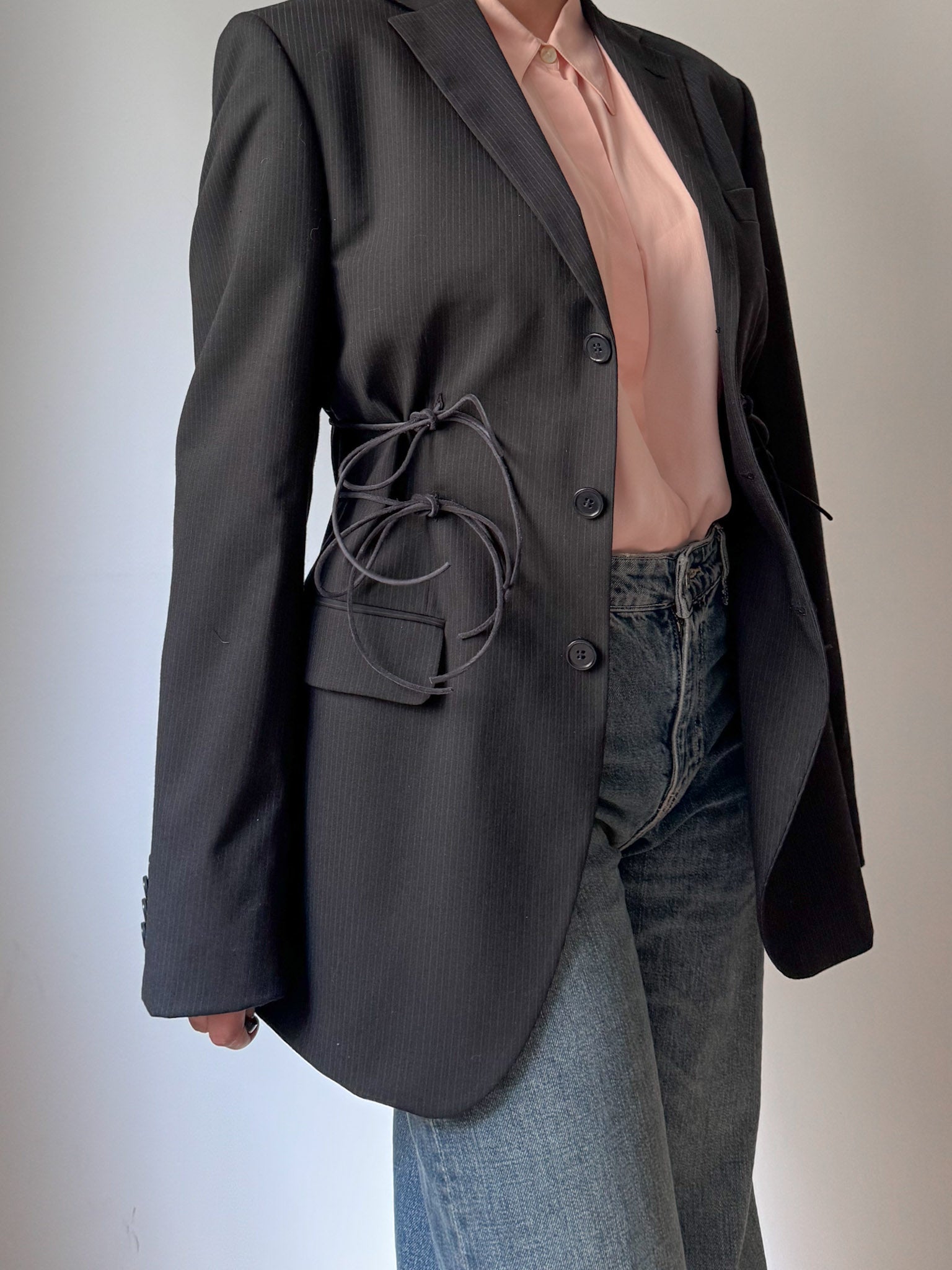 Brando pinstried dark blue blazer
