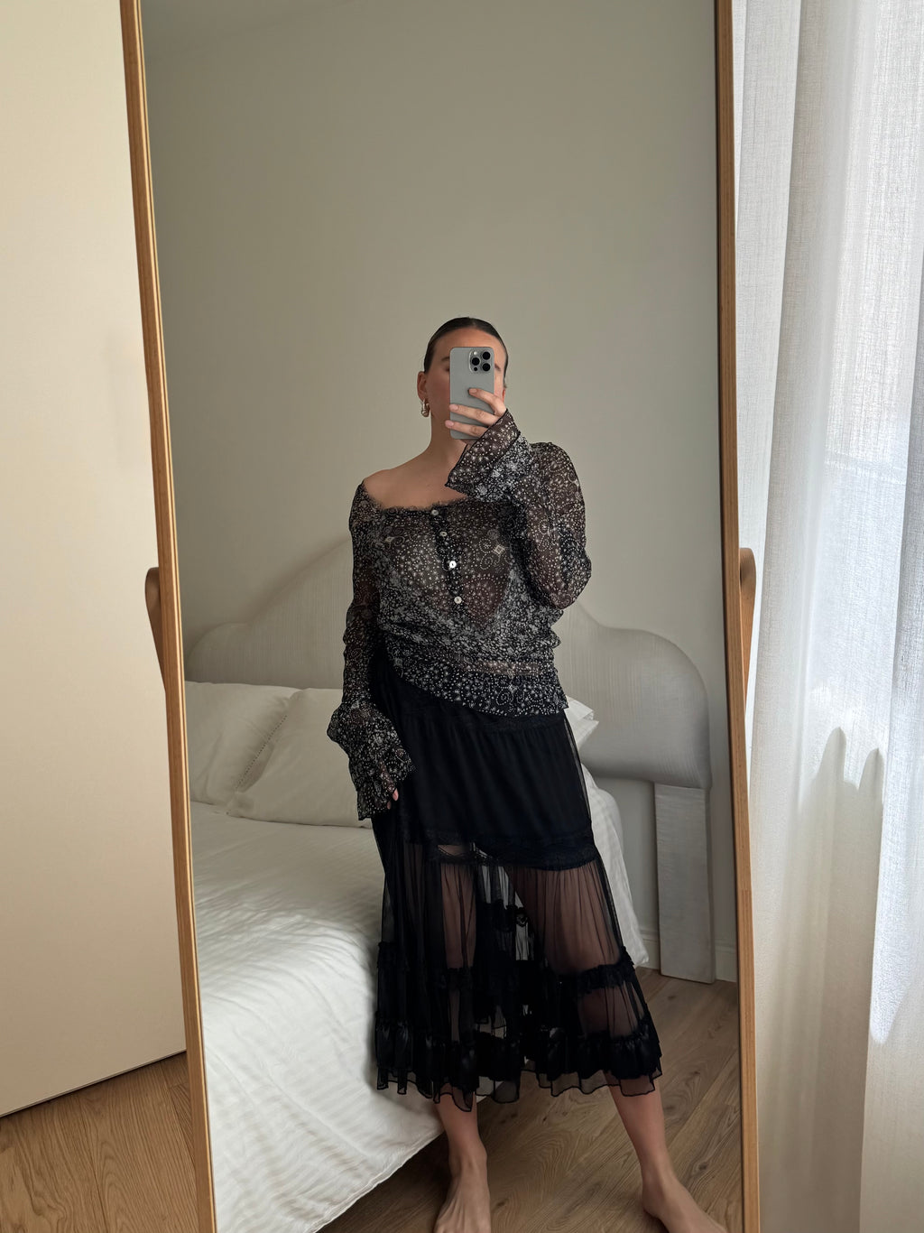 Pure silk printed blouse