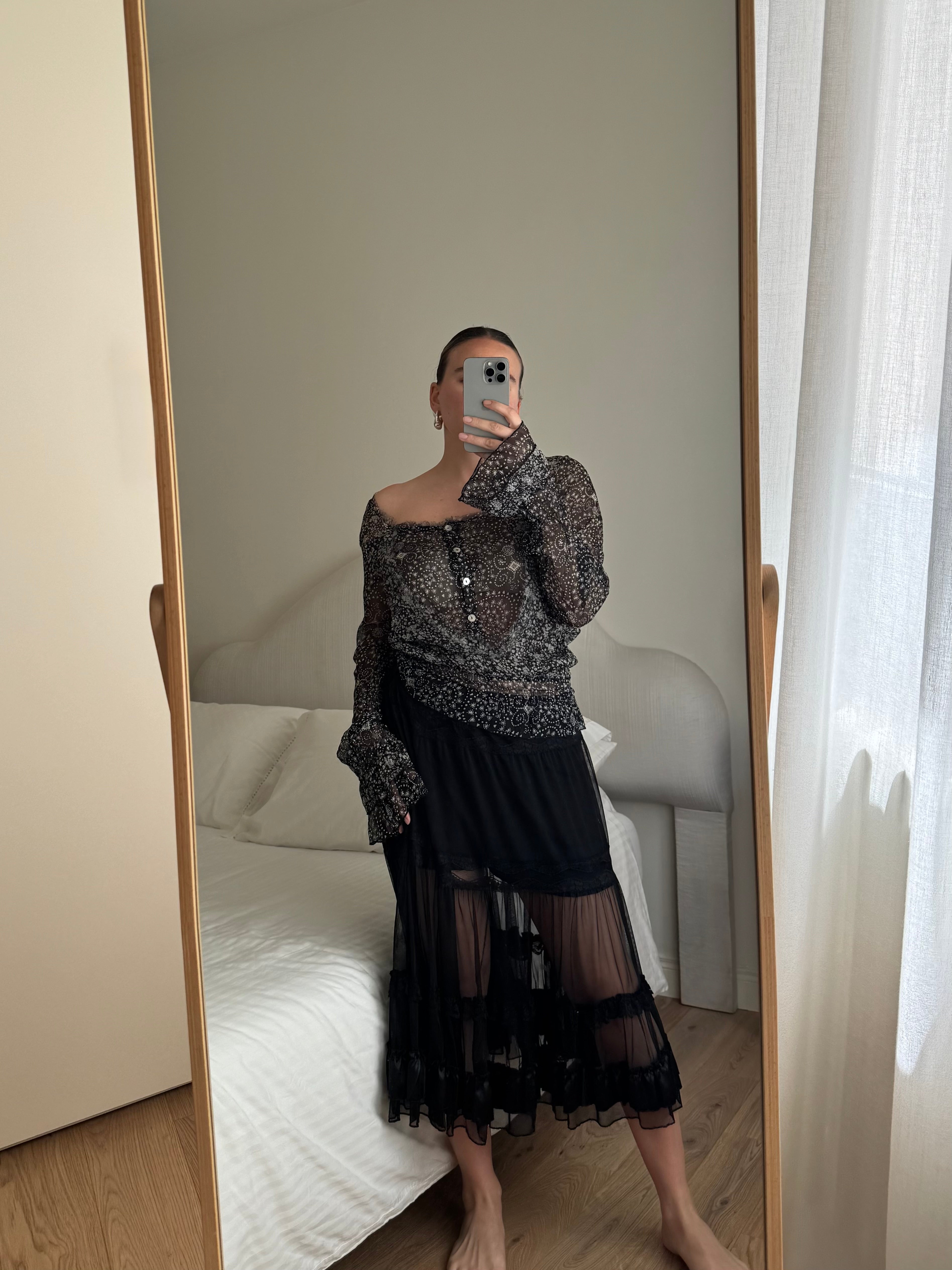 Pure silk printed blouse