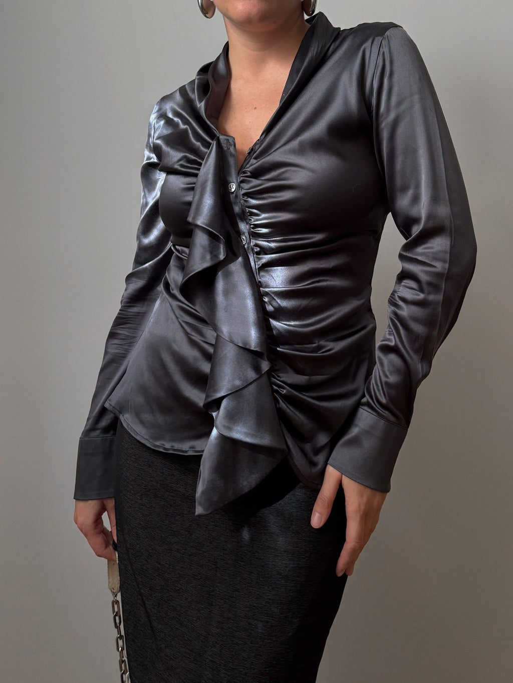 Silk grey blouse