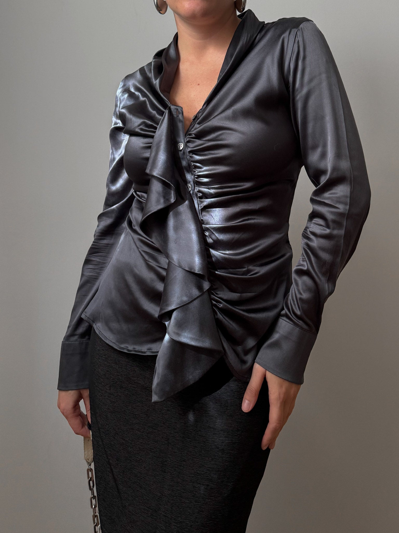Silk grey blouse